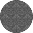 thumbnail image 1 of Ahgly Company Machine Washable Indoor Round Transitional Dark Gray Black Area Rugs, 7' Round, 1 of 7