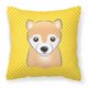 thumbnail image 1 of "Caroline's Treasures BB1133PW1414 Almohada decorativa Shiba Inu a cuadros amarillos, grande, multicolor" Caroline's Treasures BB1133PW1414, 1 of 1