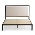 thumbnail image 2 of Rest Haven Metal Platform Bed Frame with Upholstered Headboard, Queen, Oat, 2 of 8