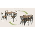 thumbnail image 5 of Dining Table Set for 4, Wood Kitchen Table with Chairs Dinning Table Set for Kitchen & Dining Room, Compact Dining Set for Small Spaces, Rustic Brown, 5 of 5