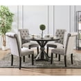 thumbnail image 4 of Furniture of America Castore Wood 5-Piece Round Dining Table Set in Light Gray, 4 of 7