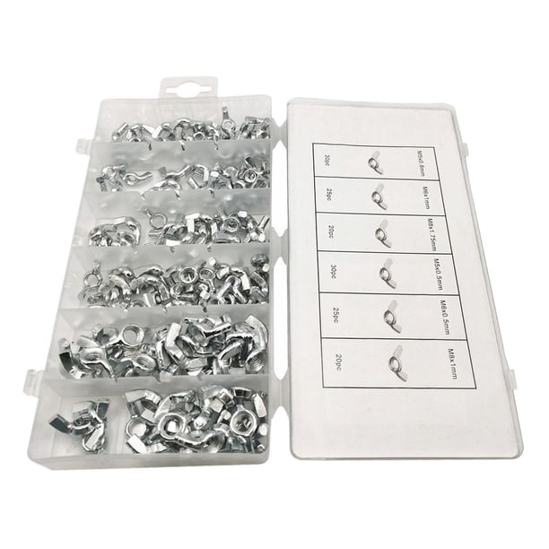 Surtido de Tuercas de Mariposa Sunnimix con Caja de Almacenamiento de Acero Inoxidable M5 M6 M8 150 Piezas