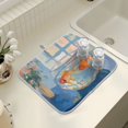 thumbnail image 4 of Yayeee Dish Drying Mat for Kitchen Counter 18" x 24" Microfiber Super Absorbent Coffee Decorative Pad, Blue Goldfish, 4 of 9