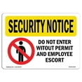 thumbnail image 1 of SignMission OS-SN-A-1218-L-11519 12 x 18 in. OSHA Security Notice Sign - Do Not Enter without Permit, 1 of 1