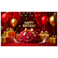 thumbnail image 6 of Elegant Red Rose Themed Happy Birthday Banner Party Backdrop Decoration for Photography Props Birthday Party Celebrations Gift Display Decor Event Setup, 6 of 8