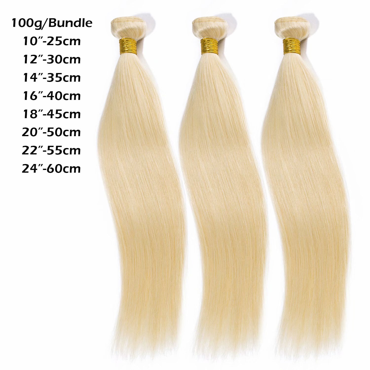 Benehair Brazilian Blonde Human Hair Bundles 100% Virgin Human Hair Bundles Thick Hair Weave Extensions Soft Straight Hair 1 bundle 100g