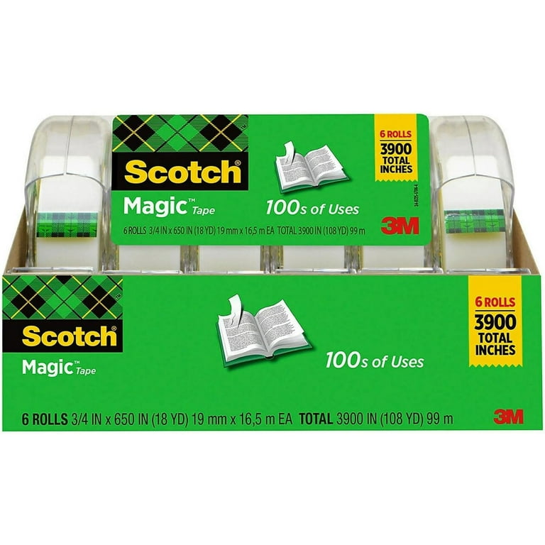 Scotch Magic Tape Value Pack 3/4 inch x 1000 inch 1 inch Core Clear 16/Pack