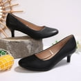 thumbnail image 6 of Rexoro Women's Classic Round Close Toe Pumps Slip On Low Thin Heel Heels Office Daily Dress Occasions Shoes, 6 of 7