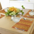 thumbnail image 4 of Ambesonne Orange Place Mats Set of 4, Vertical Stripes Floral, Standard Size, Orange Yellow, 4 of 6