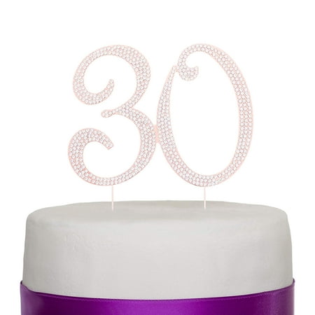 30 Cake Topper 30th Birthday Or Anniversary Party Rose Gold