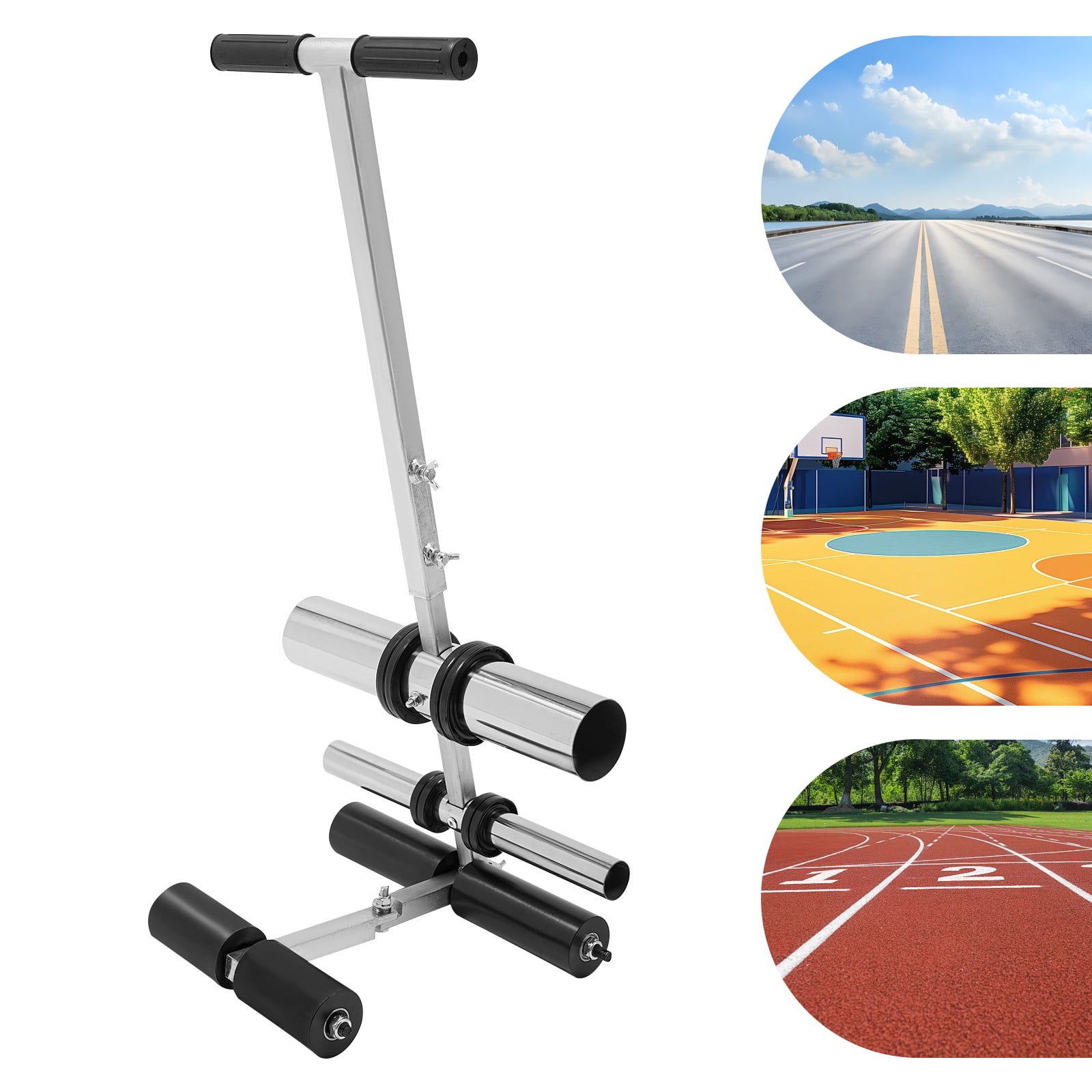 Portable Manual Court Line Tape Machine Tape Line Striping 35*29*80cm for Sports Grounds, Running Tracks, Parking Lots
