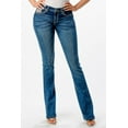 thumbnail image 2 of Grace in LA Women's Western Horseshow Bull Embroidered Stretch Bootcut Jeans (30, Blue), 2 of 3