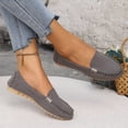 thumbnail image 5 of Women's Suede Moccasin Loafers with Metal Accent, Comfortable Slip-On Casual Shoes, Footwear for Everyday Wear and Office Settings Gray 35, 5 of 9