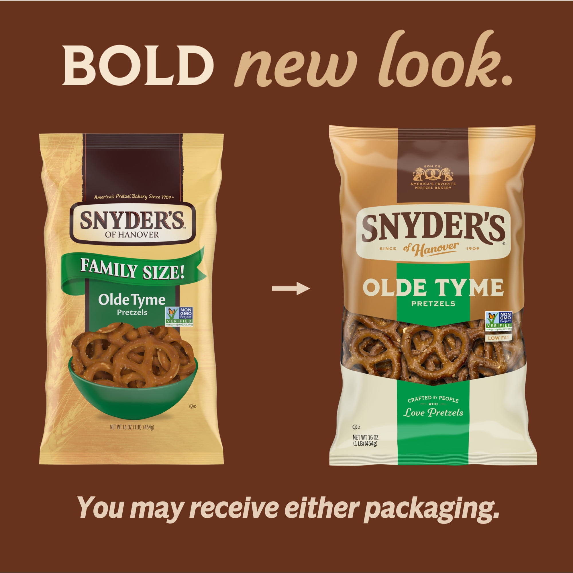 (3 pack) Snyder's of Hanover Olde Tyme Pretzels, 16 oz Bag