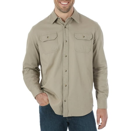 Wrangler - Men's Long Sleeve Woven Shirt - Walmart.com