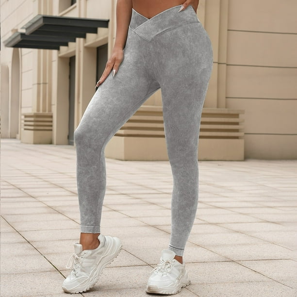 MKLEKYY Conjunto deportivo para mujer, pantalones de yoga lavados sin costuras para mujer, mallas de cintura alta para fitness, running y levantamiento de melocotón