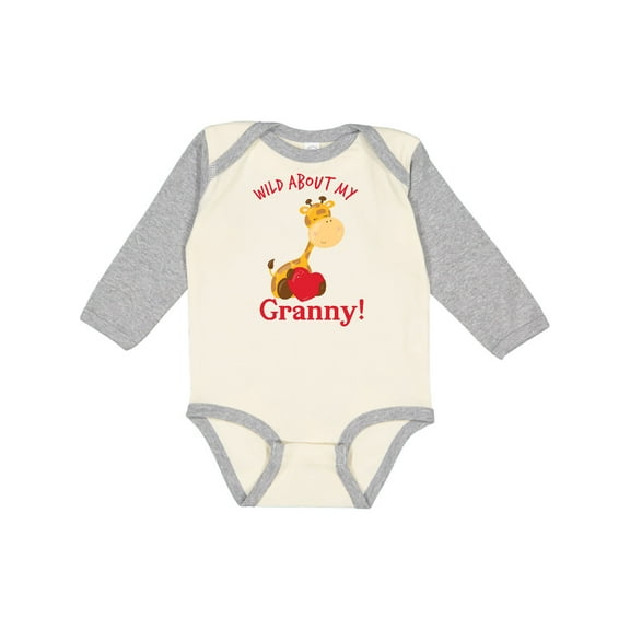 Inktastic Wild About My Granny Boys or Girls Long Sleeve Baby Bodysuit