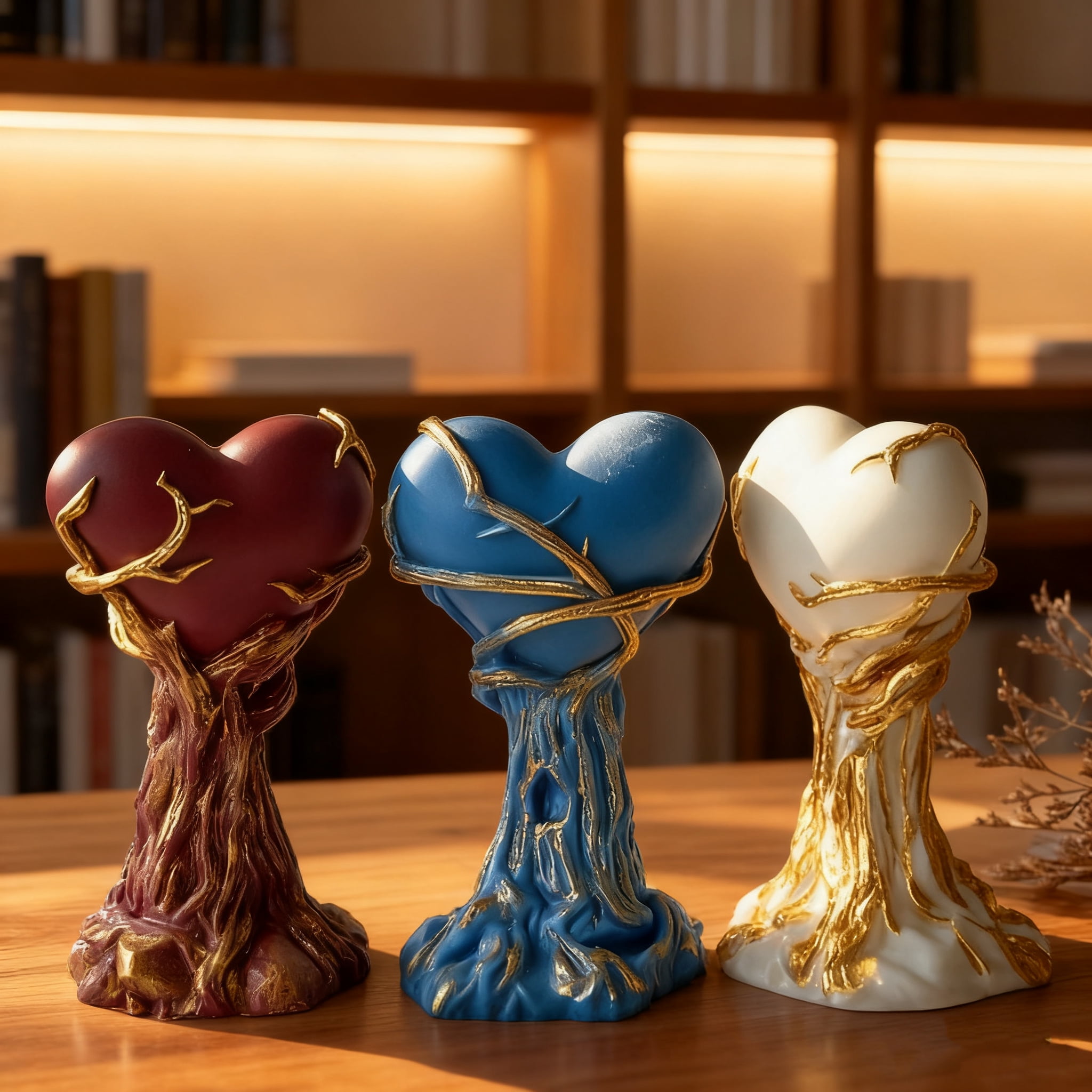 JDH 2PCS Love Candle Mold Exquisite and Interesting 3D Tree Holding Love Resin Mold Used for Home Decoration Candle Gypsum Production