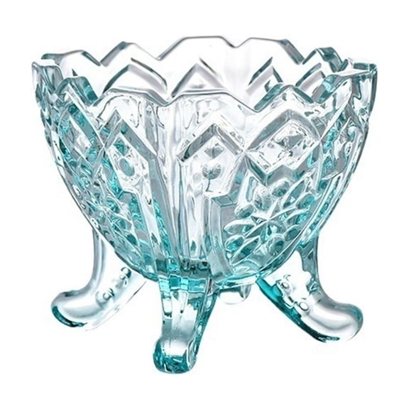Small Vintage Embossed Glass Dessert Bowls, Colorful Footed Glass Dessert Cups for Sundae, Ice Cream, Fruit, Salad