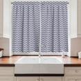 thumbnail image 2 of Ambesonne Navy Blue Kitchen Curtains, Chevron Dashed Lines, 55"x39", Navy Blue White, 2 of 3