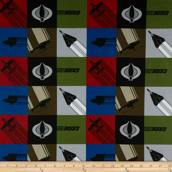 Camelot Fabrics Adventure GI Joe Block Fabric, Multi 100% Cotton Fabric sold by the yard