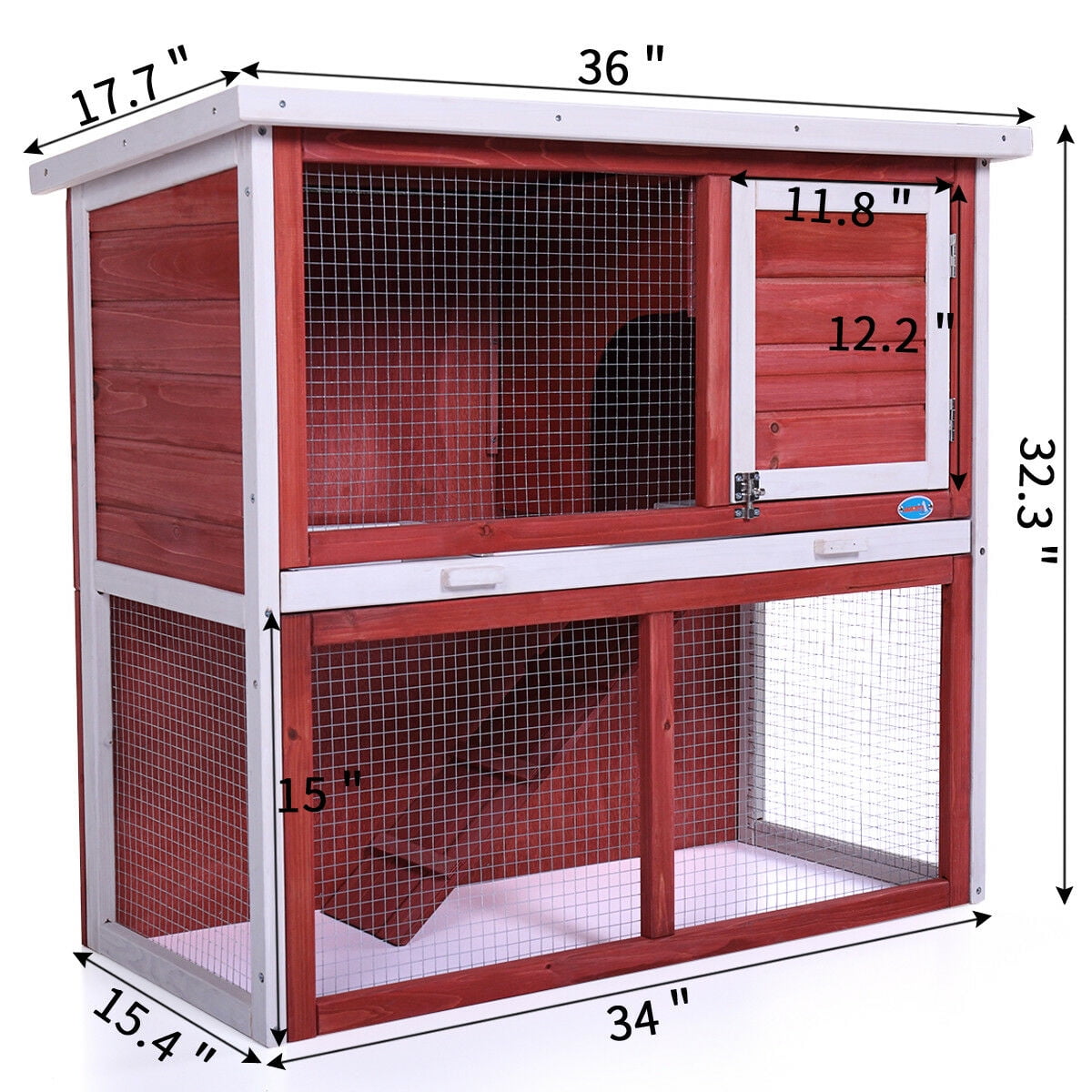 Lowestbest Indoor Outdoor Rabbit Hutch, Waterproof Backyard Garden Bunny Poultry Cage Hen House for Pet Animal, 36" Wooden Large Chicken Coop Lowestbest Indoor Outdoor Rabbit Hutch, Waterproof Backyard Garden Bunny Poultry Cage Hen House for Pet Animal, 36" Wooden Large Chicken Coop