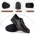 thumbnail image 4 of Mens Dress Shoes, Men's Oxford Shoes, Leather Stylish Lace-up Wingtip, Business Casual Formal Derby Shoe Black Size 8, 4 of 8