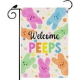 thumbnail image 1 of Welcome Easter Colorful Dots Cute Bunny Watercolor Rabbits Spring Garden Flag Yard Flag 12x18 Inch Double Sided Small Mini Yard Outdoor Outside Holiday Decoration, 1 of 5