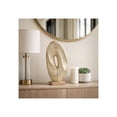thumbnail image 3 of Oval Sculpture for Home Decor - Metal Figurine with Textured Design on Wooden Base for Living Room or Office - Aluminum Accent Art Piece for Shelf and Coffee Table Decor - 18", Gold & Metallic, 3 of 13