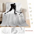 thumbnail image 5 of Modern Hockey Blanket Soft Cozy Warm Throw Blanket for Couch, Plush Fuzzy Flannel Fleece Blankets for Sofa, Abstract Minimalist Black Grey Bed Blankets Lightweight Gifts for Women, 40"x50", 5 of 9