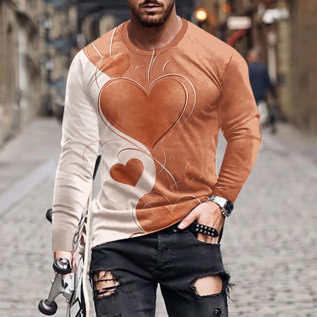 Blusas y camisas de manga larga y cuello redondo para hombre, camisetas casuales con estampado de moda y cuello redondo, blusas de licra de manga corta para hombre.