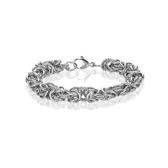 ELYA Jewelry Women's Polished Intricate Byzantine Steel Bracelet