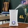

Hodiax 4L Cool Mist Ultrasonic Humidifier 30W Top Filling LED Light Essential Oil Addible 360 degree Nozzle Diffuser for Beauty Salon SPA Yoga Bedroom Living room Reception Center