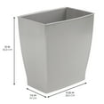 thumbnail image 3 of iDesign Bathroom Vanity Trash Can, 2.5 Gallon Plastic Rectangular Open Top Garbage Bin, 4 Pack, Gray, 3 of 5