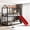 Red, variant on Harper & Bright Designs Metal Bunk Bed Twin Over Twin Bunk Bed Frame with Slide, Twin Over House Bed with Guardrails for Bedroom, Red