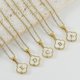 thumbnail image 3 of Four-leaf Clover 26 Letter Shell Pendant Stainless Steel Snake Bone Cross Chain Necklace Clavicle Chain, 3 of 4