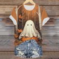 thumbnail image 5 of TOWED22 Halloween Shirts for Women T Shirt Holiday Ghost Graphic Crewneck Short Sleeve Tee Tops(Gold,S), 5 of 6