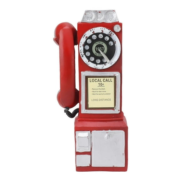 Decorative Phone Model Fashionable Classic Vintage Exquisite Resin Telephone Model Decoration for Bar Red