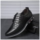 thumbnail image 1 of Zapatos casuales de cuero para hombre, zapatos casuales con cordones, zapatos de moda para hombre que combinan con todo, zapatos de negocios de talla grande 47 48, 1 of 5