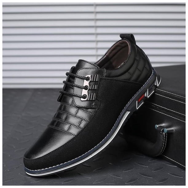 Zapatos casuales de cuero para hombre, zapatos casuales con cordones, zapatos de moda para hombre que combinan con todo, zapatos de negocios de talla grande 47 48