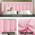 thumbnail image 4 of 4 EVER WINNER Queen Bed Frame, Velvet Upholstered Bed Frame with Diamond Headboard and Footboard, Pink Queen Size Bed Frame, Princess Bed, Pink, 4 of 8