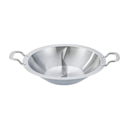 Fiocias Chinese Hot Pot Two Flavor Soup Pot Double Handle Induction Cooktop Shabu Shabu 34cm