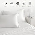 thumbnail image 4 of Flxxie 3 Pieces Twin Silky Satin Sheet Set for Hair and Skin, Includes Flat Sheet, Deep Pocket Fitted Sheet and Pillowcases, White, 4 of 6