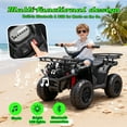 thumbnail image 5 of 24V Ride on Car, Kids ATV Quad with Bluetooth Music w/Storage Racs, Anti-Slip Tires, 160W Motors, Crash Bars, Power Display, LED Lights & Bluetooth, 24 Volt Ride on Toys for Toddlers Ages 3+, Black, 5 of 9