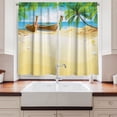 thumbnail image 2 of Ambesonne Beach Kitchen Curtains, Paradise Island Tropical, 55"x39", Multicolor, 2 of 3