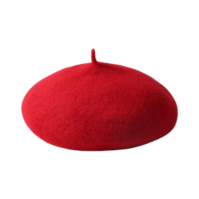 EeaseMX Boina cálida de lana para bebé, gorro de invierno para niña, talla M (rojo)