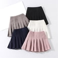 thumbnail image 6 of Girls Solid Color Pleated Skirt, College Style School Uniform Skirt for Kids, A-Line Pleated Mini Skirt for School and Casual Wear, Age 2-17 Years Grey 140, 6 of 6