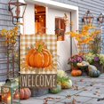thumbnail image 3 of Welcome Fall Pumpkin Garden Flag Vertical Double Sided 12.5x18 Autumn Maple Leaves Orange Buffalo Plaid Seasonal Holiday Thanksgiving Farmhouse Decoration Yard Flags Outdoor, 3 of 6