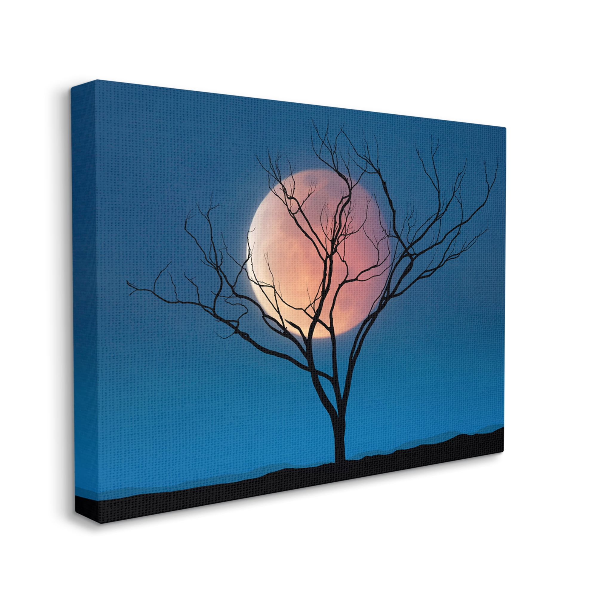 Stupell Industries Full Moon & Tree Landscape Painting Gallery Wrapped Canvas Art Print Wall Art, 48 x 36