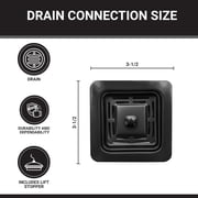 Strictly Sinks Stainless Steel Sink Strainer for Kitchen Sink - Stain Resistant Kitchen Sink Strainer with Large Collection Basket,Sink Drain Strainer for All Square Drain Sinks (Black)